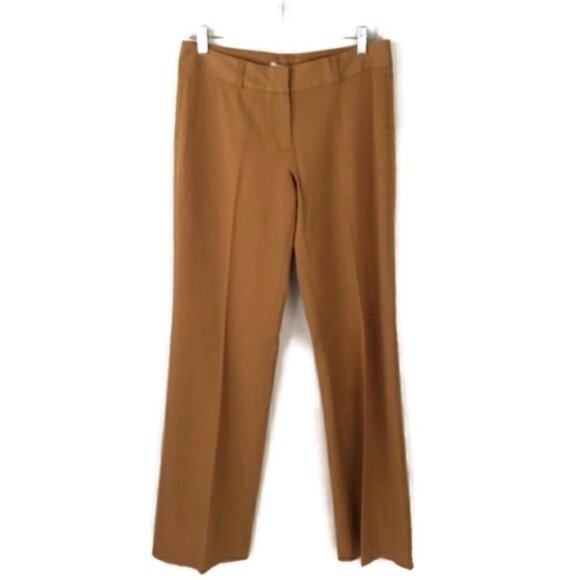 Vertigo Toast Camel Mid Rise Flat Front Wide Leg Dress Pants Womens Size 8 - Picture 2 of 13